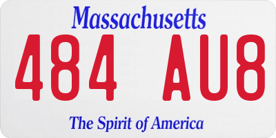 MA license plate 484AU8