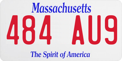 MA license plate 484AU9