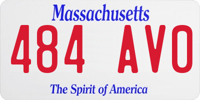 MA license plate 484AV0