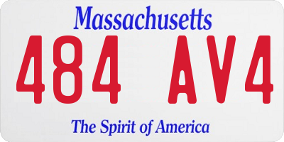 MA license plate 484AV4