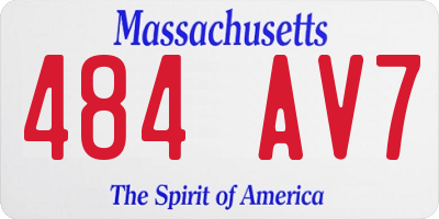MA license plate 484AV7