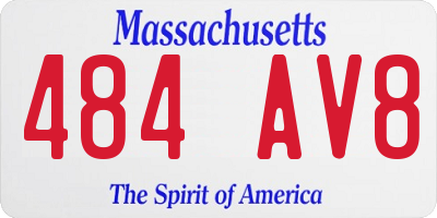 MA license plate 484AV8