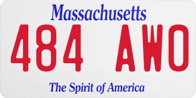 MA license plate 484AW0
