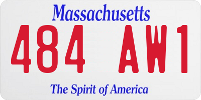 MA license plate 484AW1