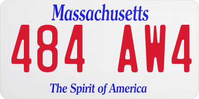 MA license plate 484AW4
