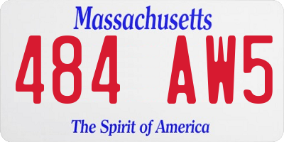 MA license plate 484AW5