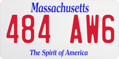 MA license plate 484AW6
