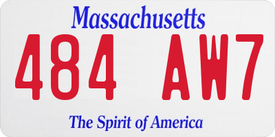 MA license plate 484AW7