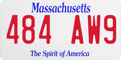 MA license plate 484AW9