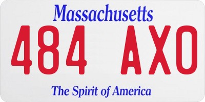 MA license plate 484AX0