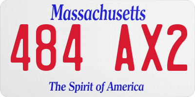 MA license plate 484AX2