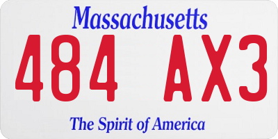 MA license plate 484AX3