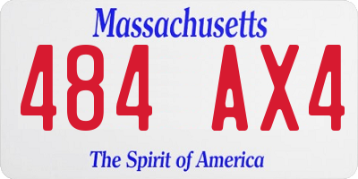 MA license plate 484AX4
