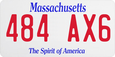 MA license plate 484AX6