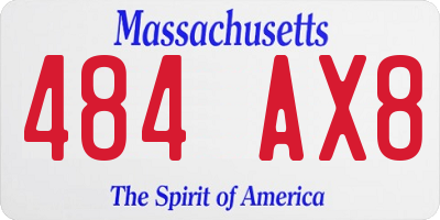 MA license plate 484AX8