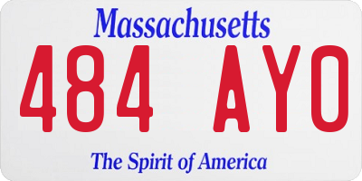MA license plate 484AY0