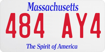 MA license plate 484AY4