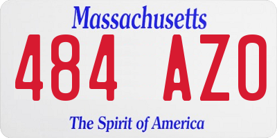 MA license plate 484AZ0