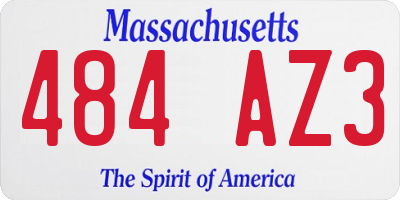 MA license plate 484AZ3