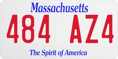 MA license plate 484AZ4