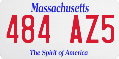 MA license plate 484AZ5
