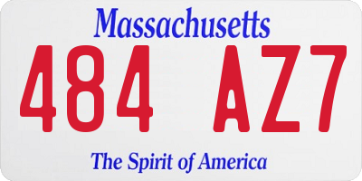 MA license plate 484AZ7