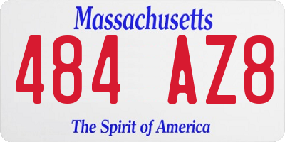 MA license plate 484AZ8