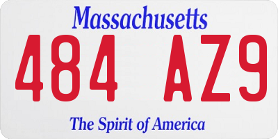 MA license plate 484AZ9