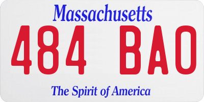 MA license plate 484BA0