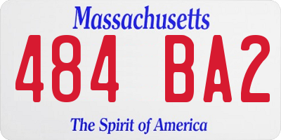 MA license plate 484BA2