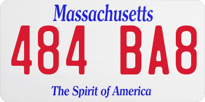 MA license plate 484BA8