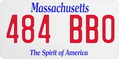 MA license plate 484BB0