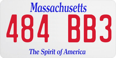 MA license plate 484BB3