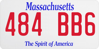 MA license plate 484BB6