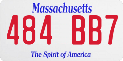 MA license plate 484BB7