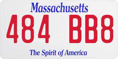 MA license plate 484BB8