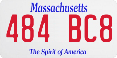 MA license plate 484BC8