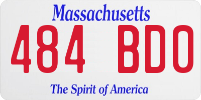 MA license plate 484BD0