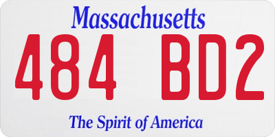 MA license plate 484BD2