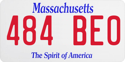 MA license plate 484BE0
