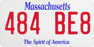 MA license plate 484BE8