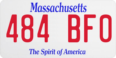 MA license plate 484BF0