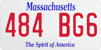 MA license plate 484BG6