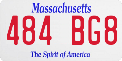 MA license plate 484BG8