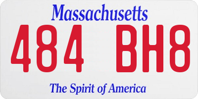 MA license plate 484BH8