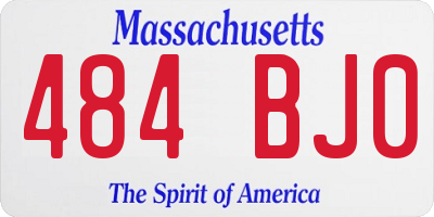 MA license plate 484BJ0