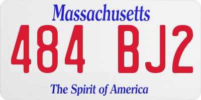 MA license plate 484BJ2