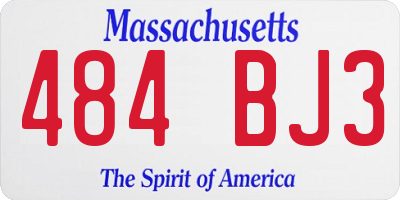 MA license plate 484BJ3