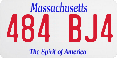 MA license plate 484BJ4