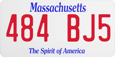 MA license plate 484BJ5